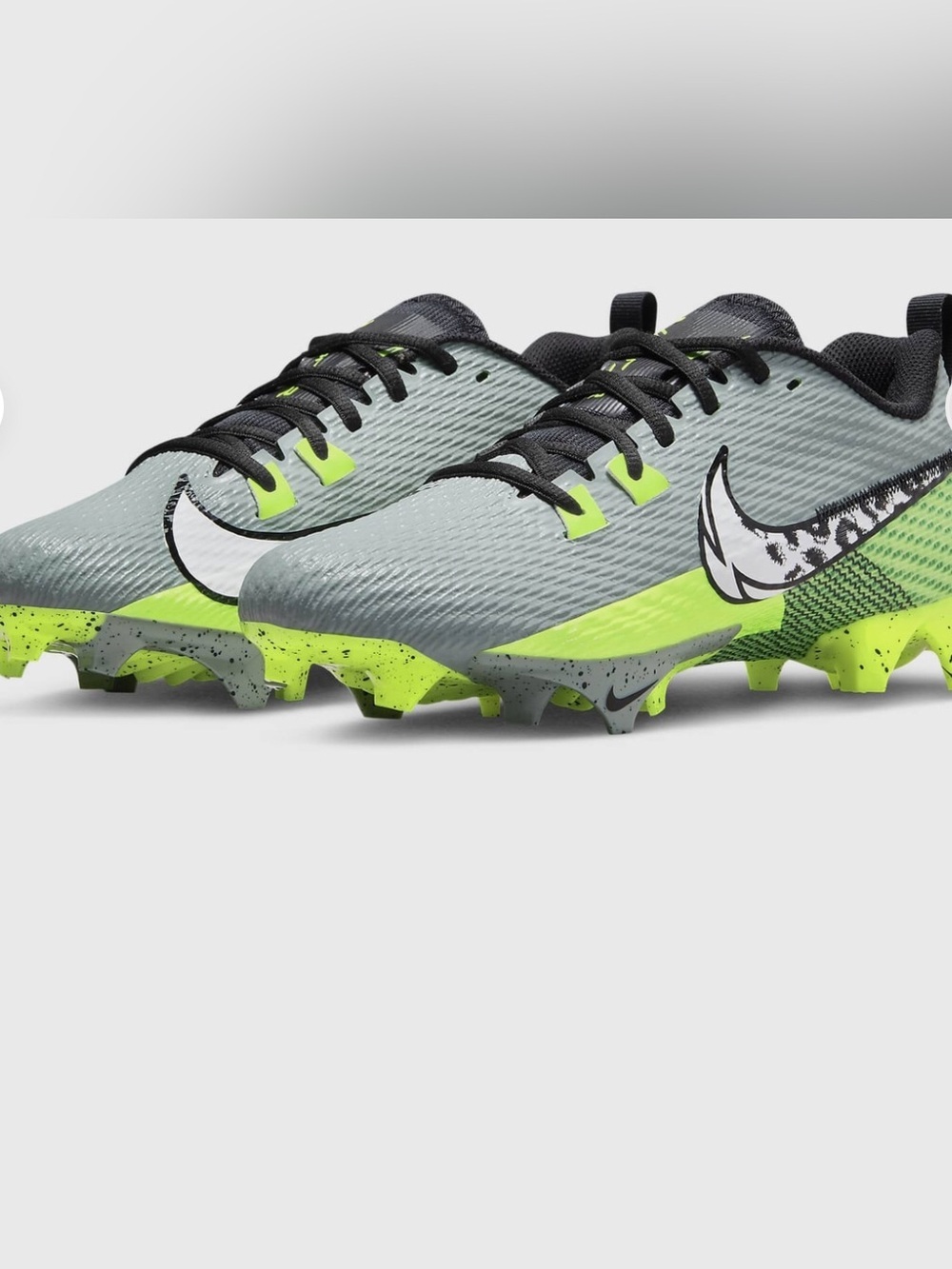 Nike Mens Vapor Edge Speed 360 2 Volt Green/Grey Size 13 Football cleats